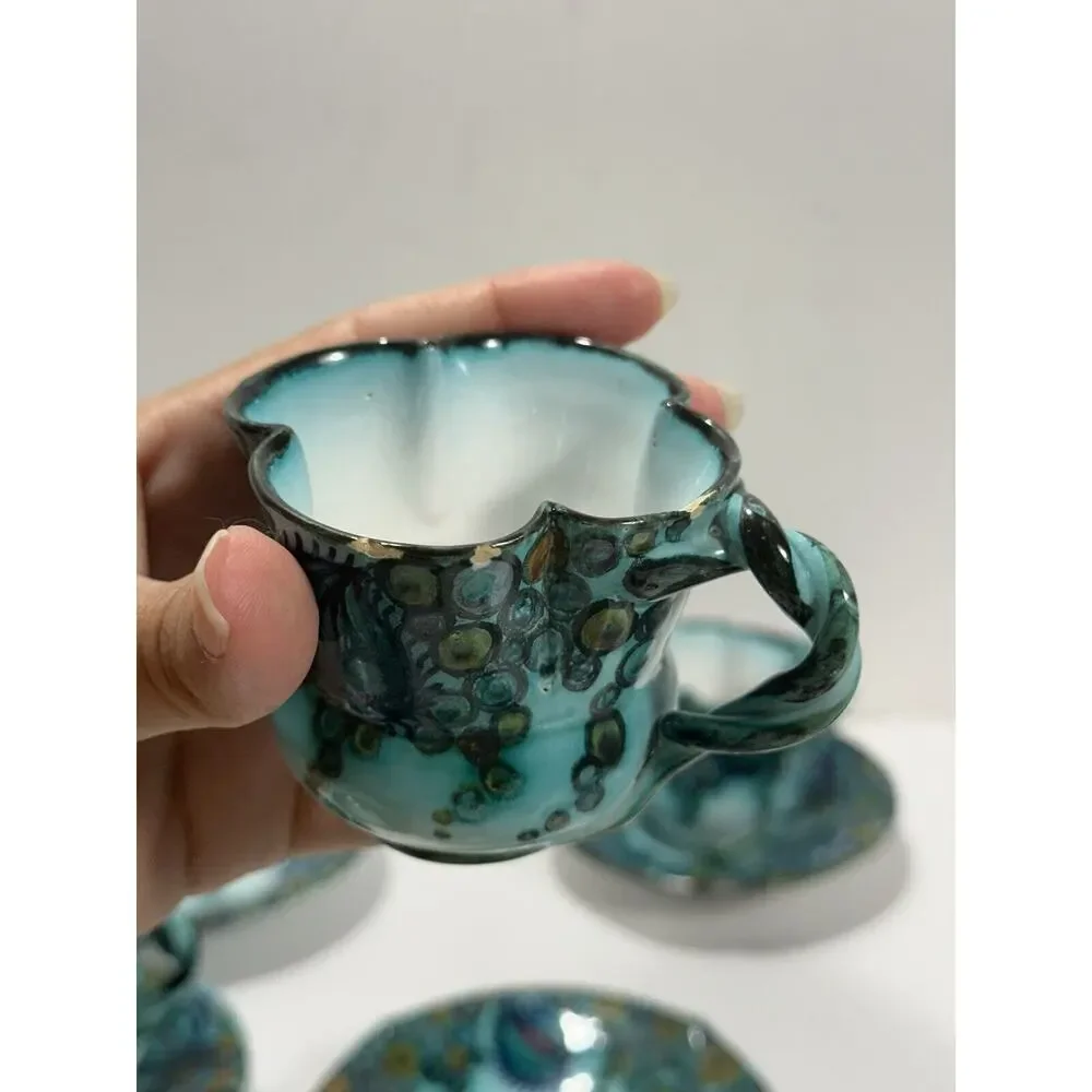 Paolo Zoli Signed Faenza 1920s 17Pc Tea Set Pitcher Teapot Sugar Cream Cups RARE